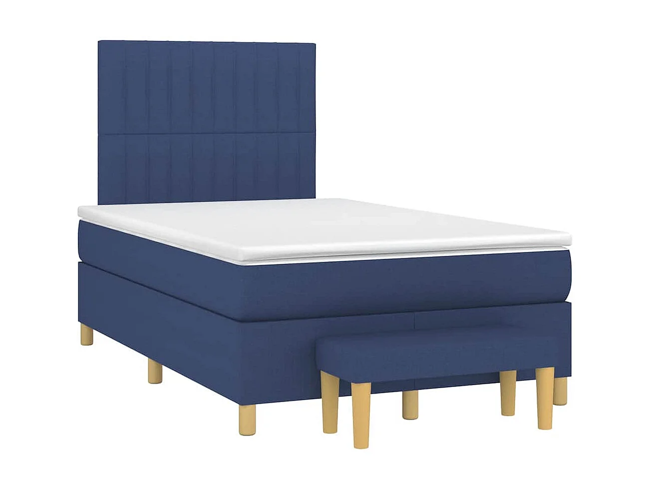 Boxspringbett mit Matratze Blau 120x190 cm Stoff