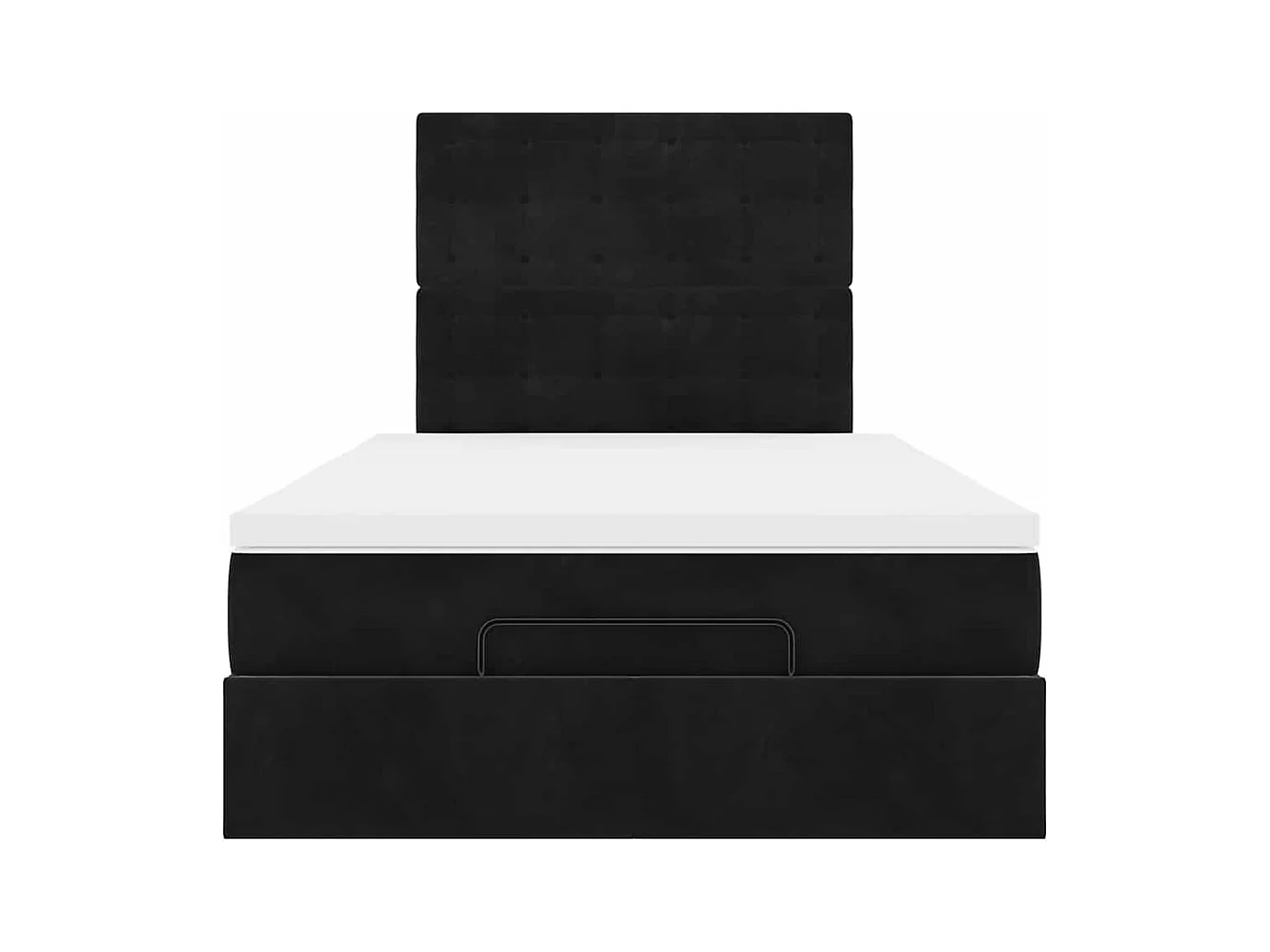 Ottoman-Bett mit Matratzen & LEDs Schwarz 120x200 cm Samt