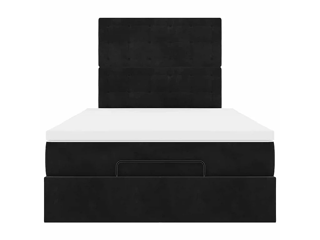 Ottoman bed met matrassen en LED's 120x200cm fluweel zwart