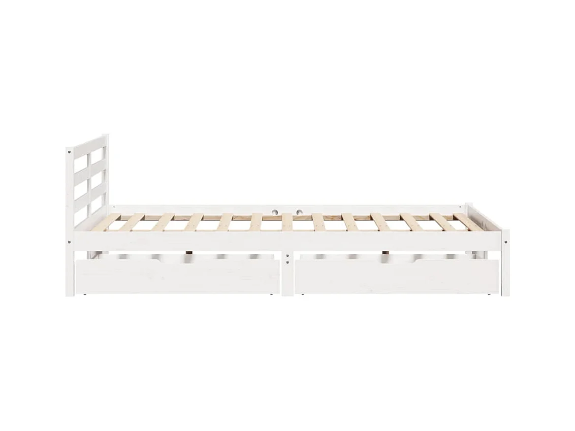 Cadre de lit sans matelas blanc 120x190 cm bois de pin massif