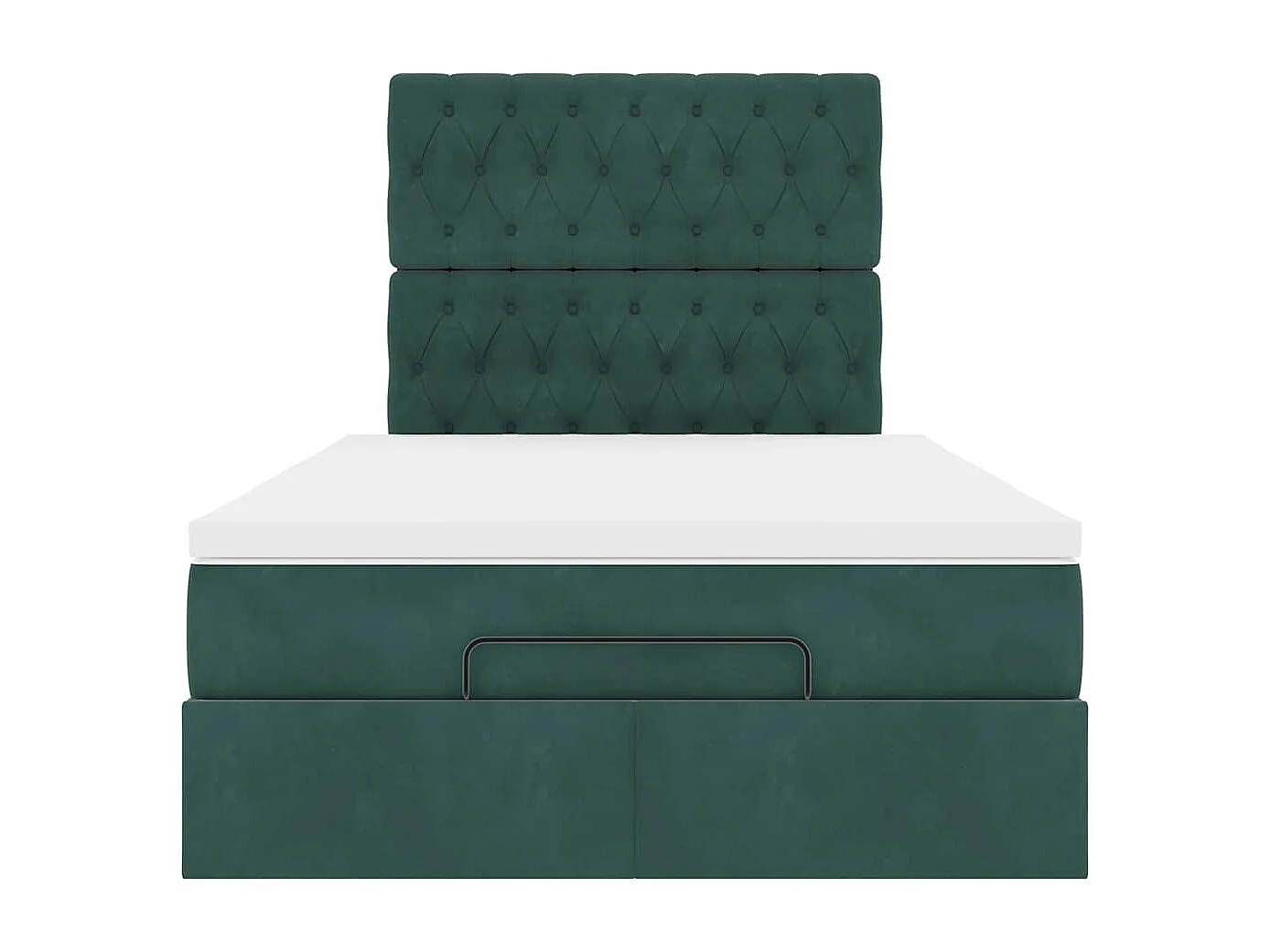 Cadre de lit ottoman avec matelas vert foncé 120x190 cm velours