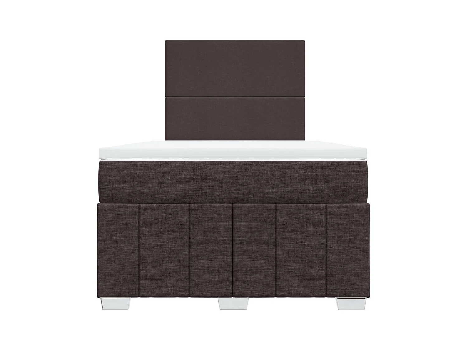Sommier à lattes de lit et matelas marron foncé 120x190cm tissu