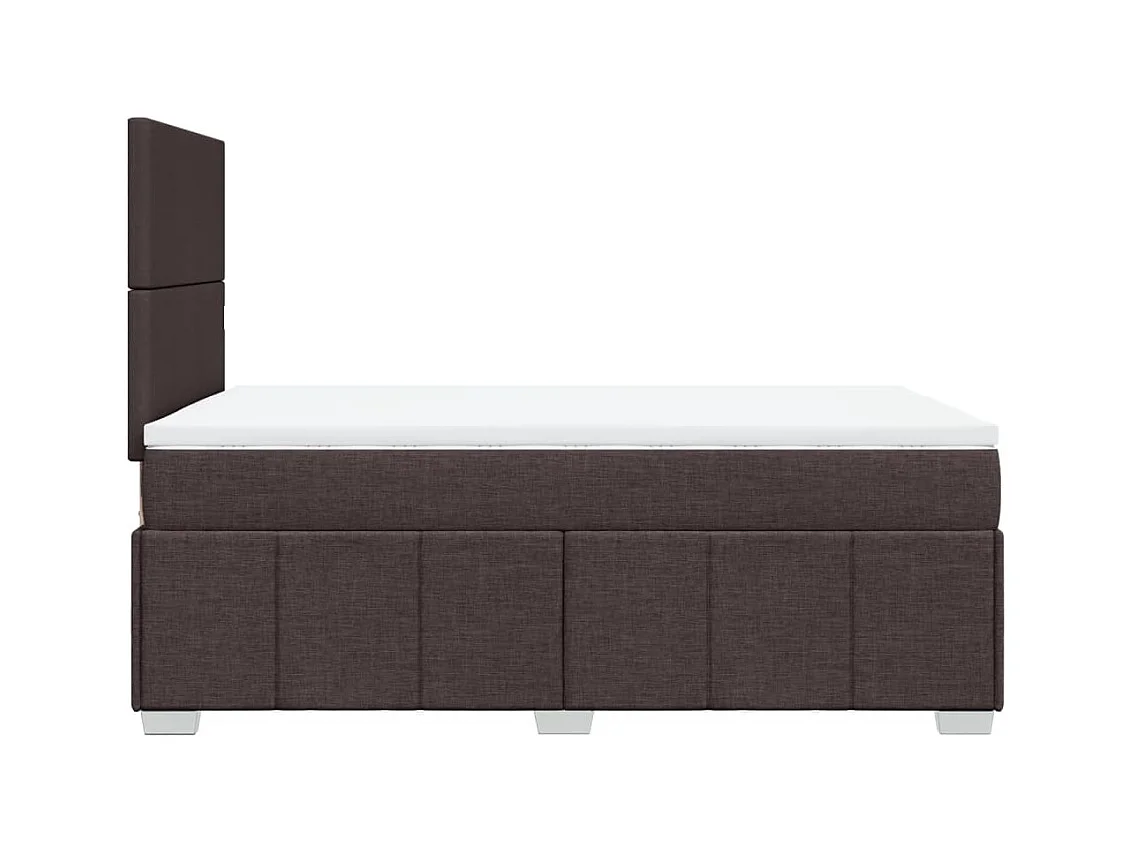 Sommier à lattes de lit et matelas marron foncé 120x190cm tissu