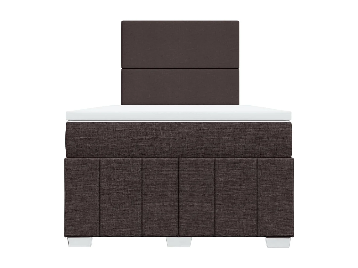 Sommier à lattes de lit et matelas marron foncé 120x190cm tissu