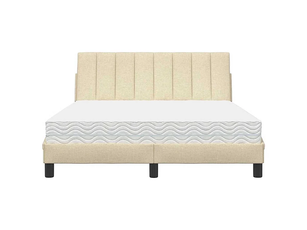 Bed met matras "Hanko" stof crèmekleurig 120x200 cm