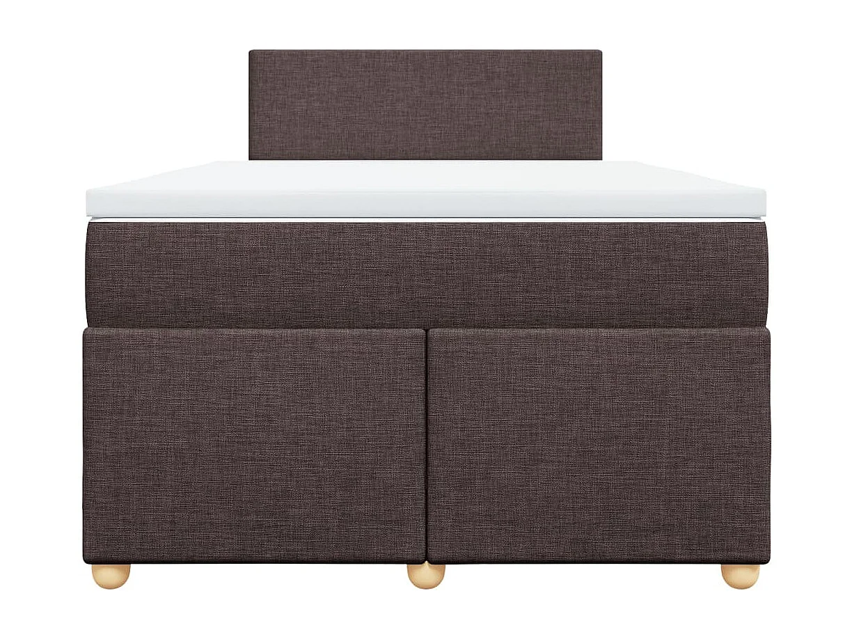 Giroletto a Molle con Materasso Marrone Scuro 120x190cm Tessuto