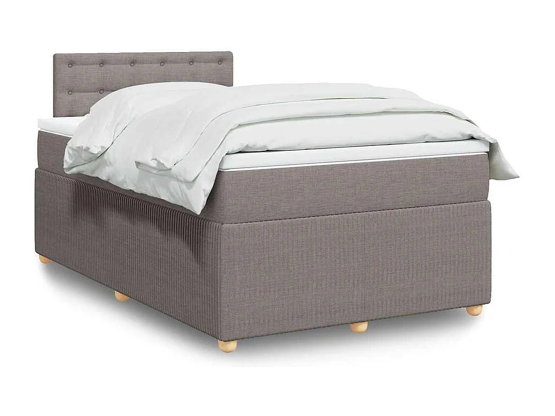 Sommier à lattes de lit avec matelas taupe 120x190 cm tissu