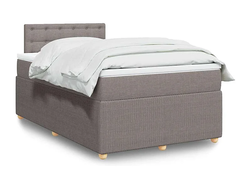 Sommier à lattes de lit avec matelas taupe 120x190 cm tissu