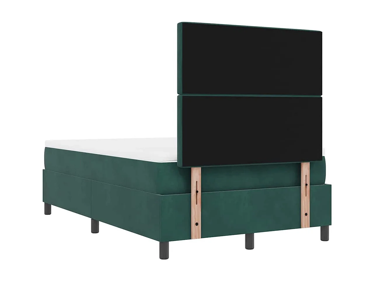 Cama Box com colchão Verde-escuro 120 x 190 cm Veludo