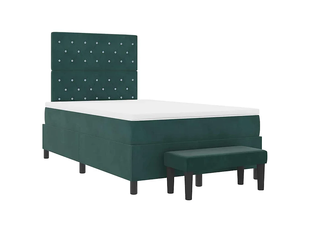 Boxspring bed met hoofdeinde Donkergroen 190 x 120 cm Fluweel