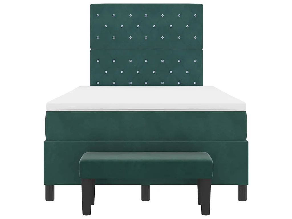 Boxspring bed met hoofdeinde Donkergroen 190 x 120 cm Fluweel