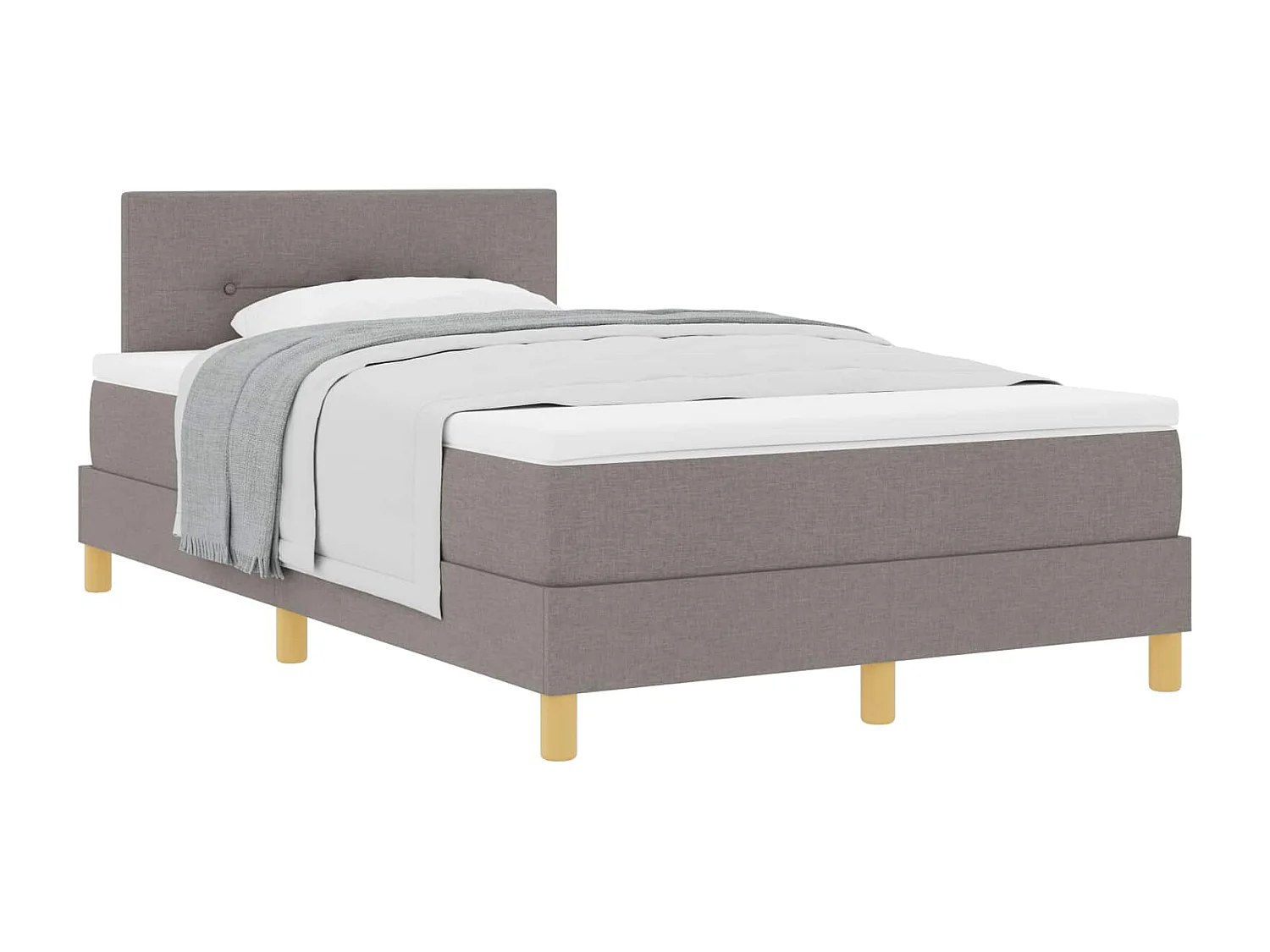 Boxspringbed met matras met hoofdeinde Taupe 120 x 190 cm Stof