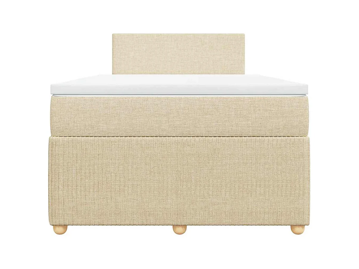 Sommier à lattes de lit avec matelas crème 120x190 cm tissu