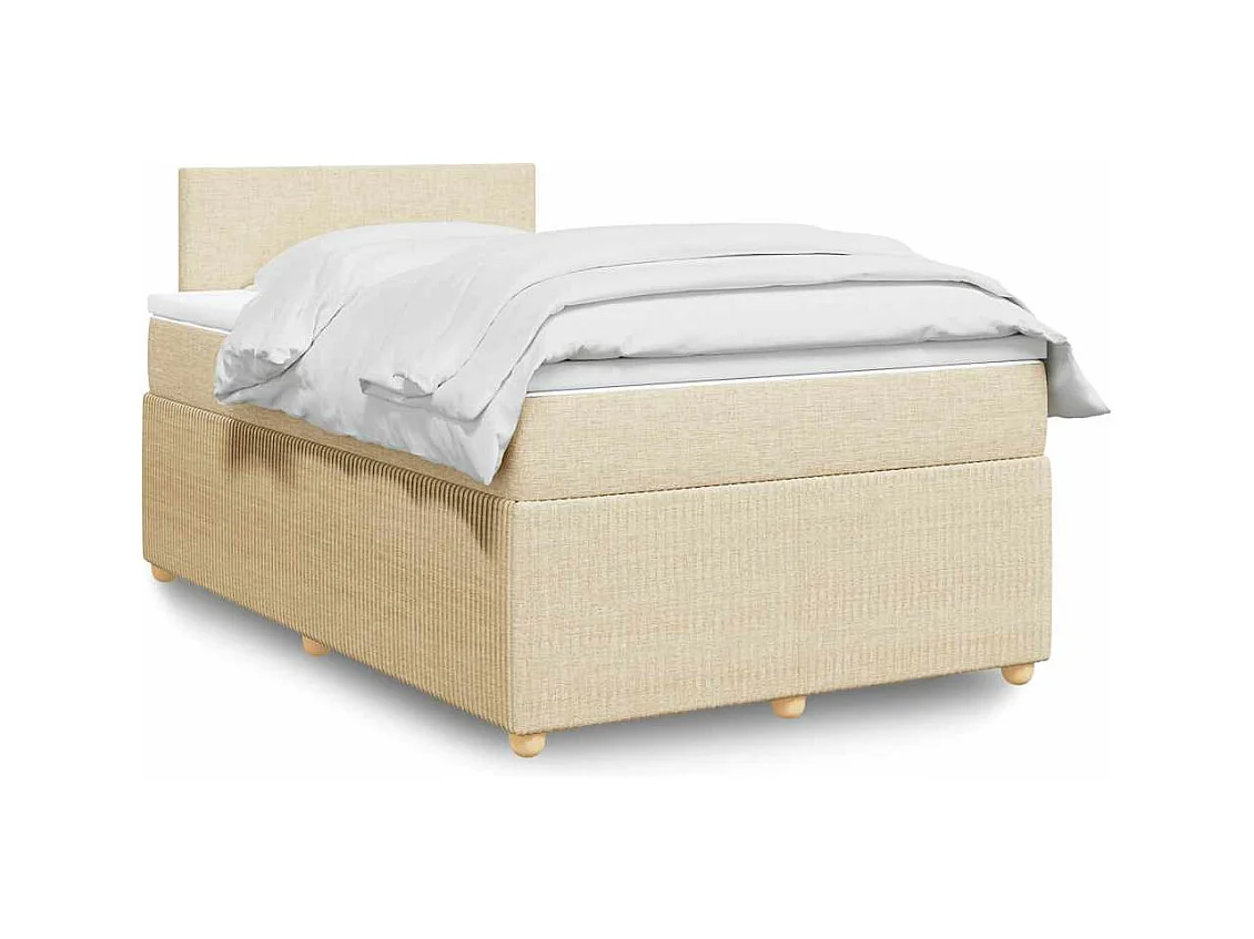 Boxspringbett mit Matratze Creme 120x190 cm Stoff