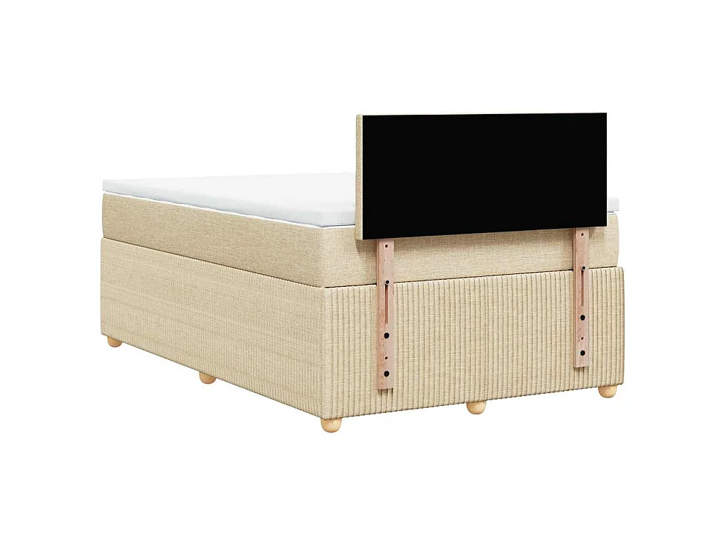 Boxspringbett mit Matratze Creme 120x190 cm Stoff