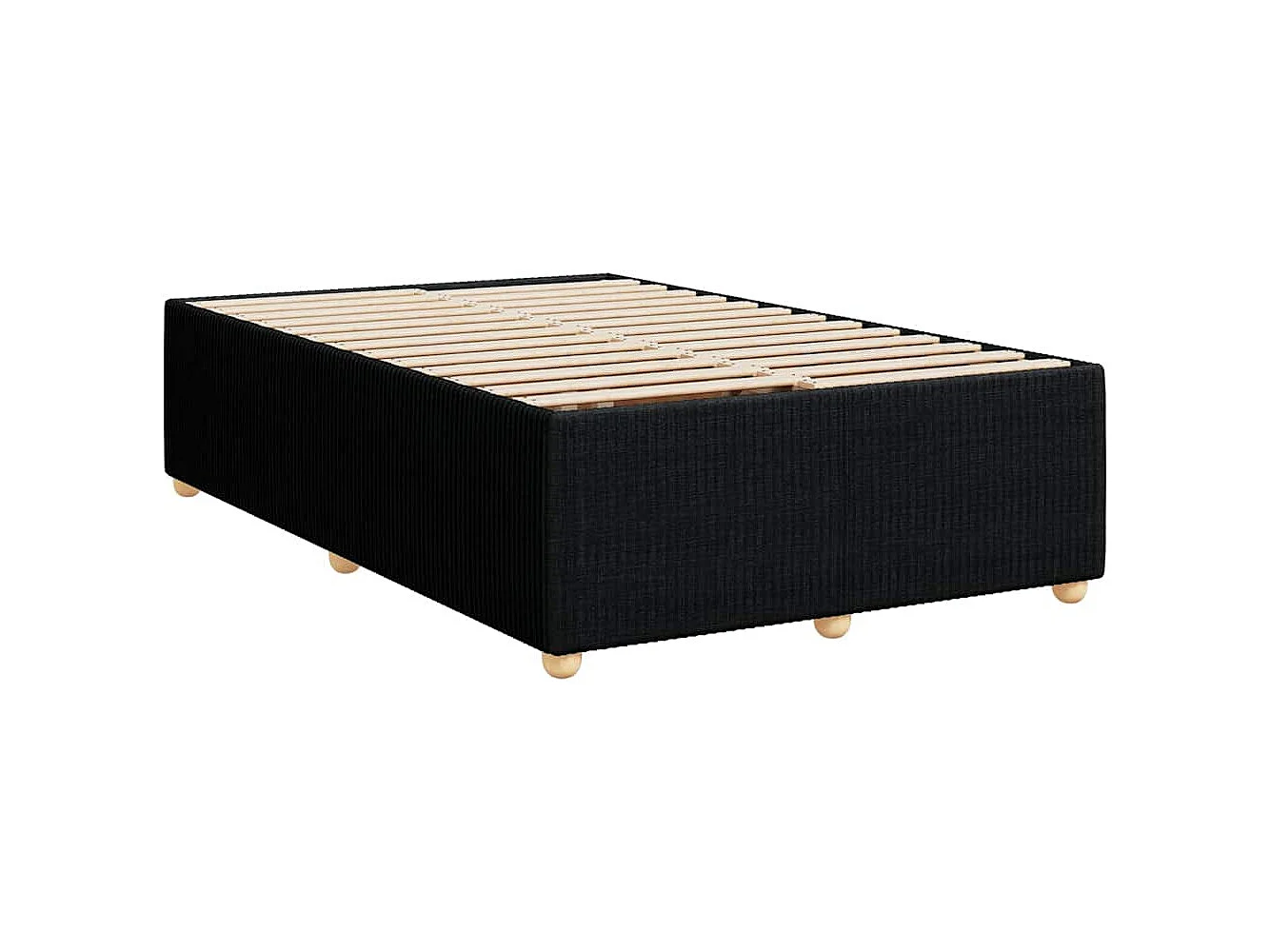 Cama box spring con colchón tela negro 120x190 cm