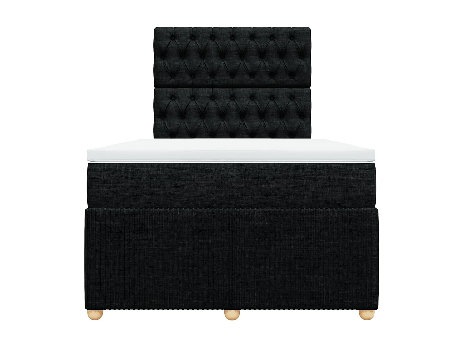 Cama box spring con colchón tela negro 120x190 cm