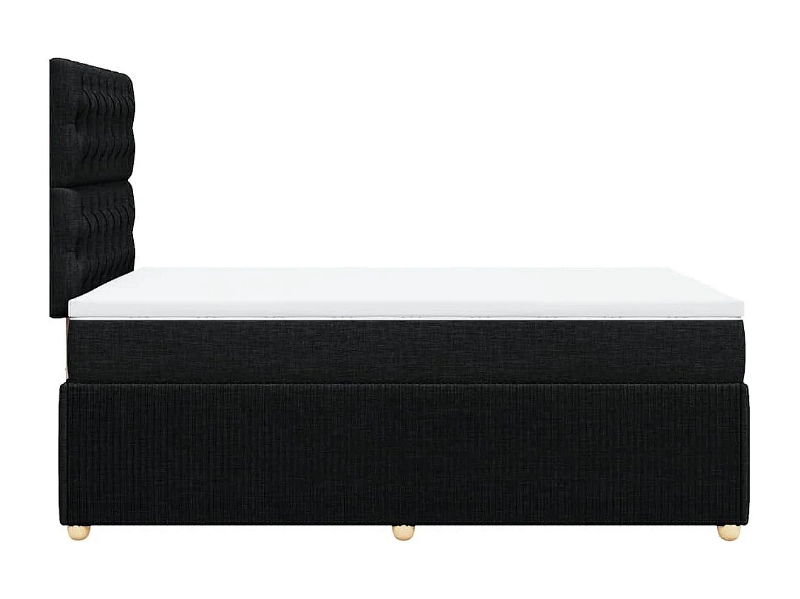 Cama box spring con colchón tela negro 120x190 cm