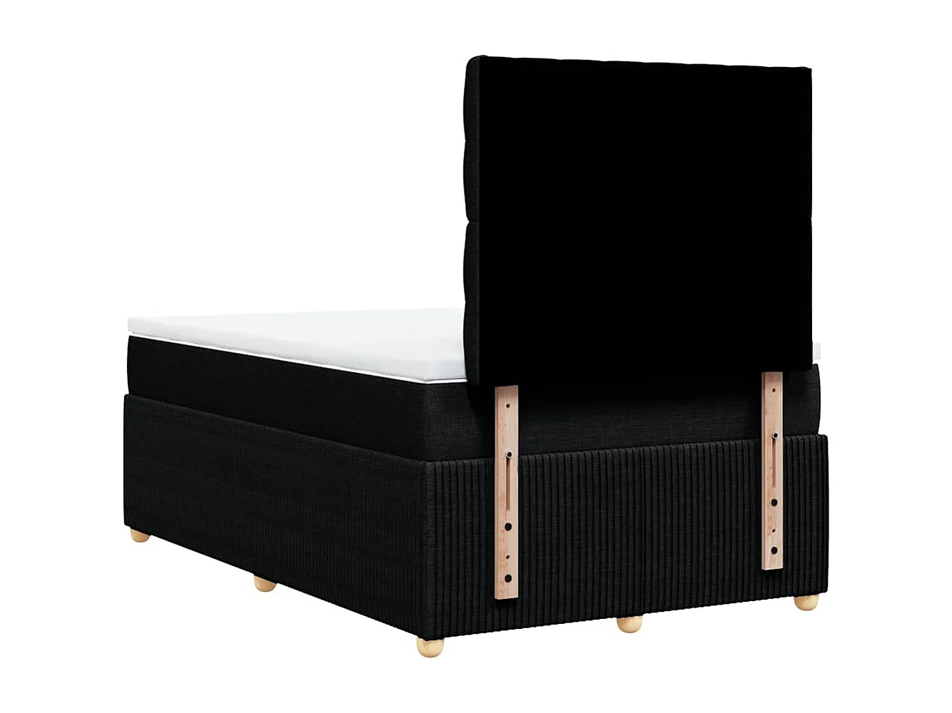 Cama box spring con colchón tela negro 120x190 cm