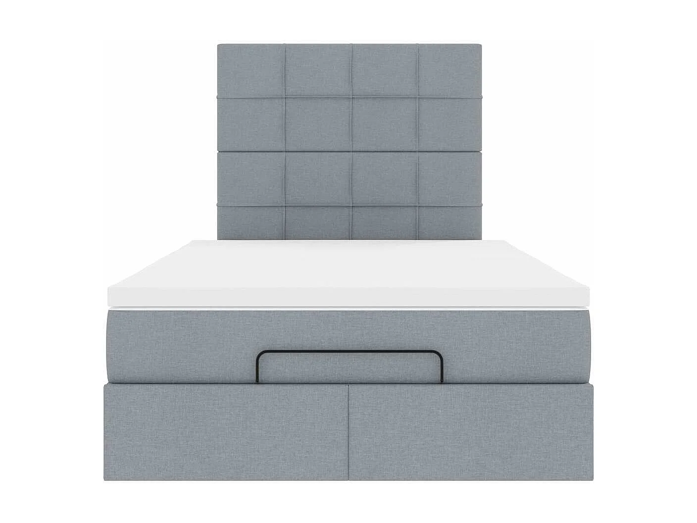 Ottoman bed met matras en LED's 120x200cm stof lichtgrijs