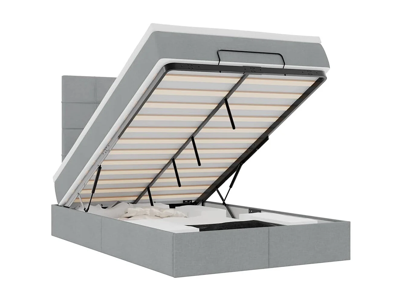 Struttura Letto Pouf con Materasso 120x200 cm in Tessuto