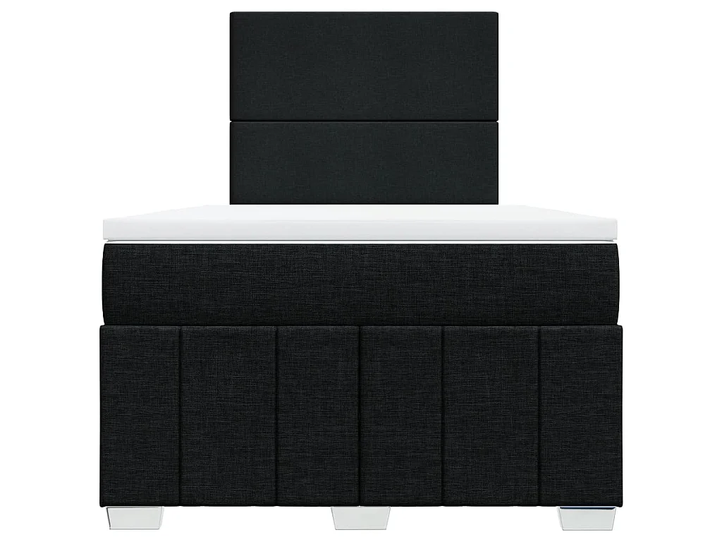 Cama box spring con colchón tela negro 120x190 cm
