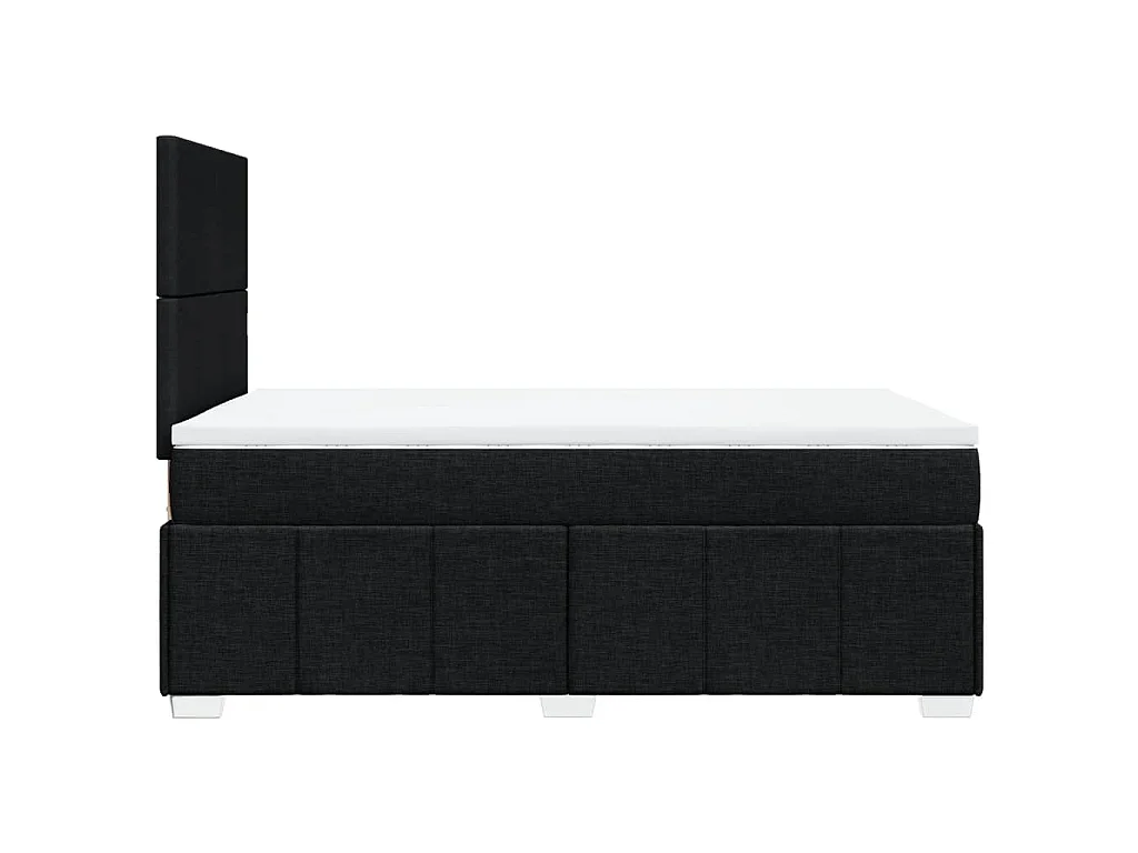 Cama box spring con colchón tela negro 120x190 cm