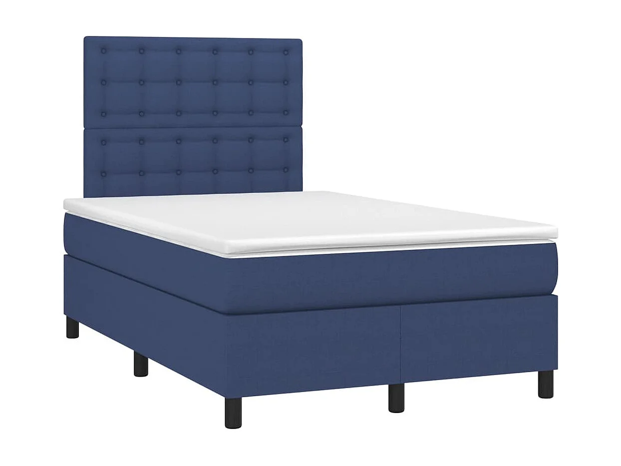 Boxspringbett mit Matratze Blau 120x190 cm Stoff