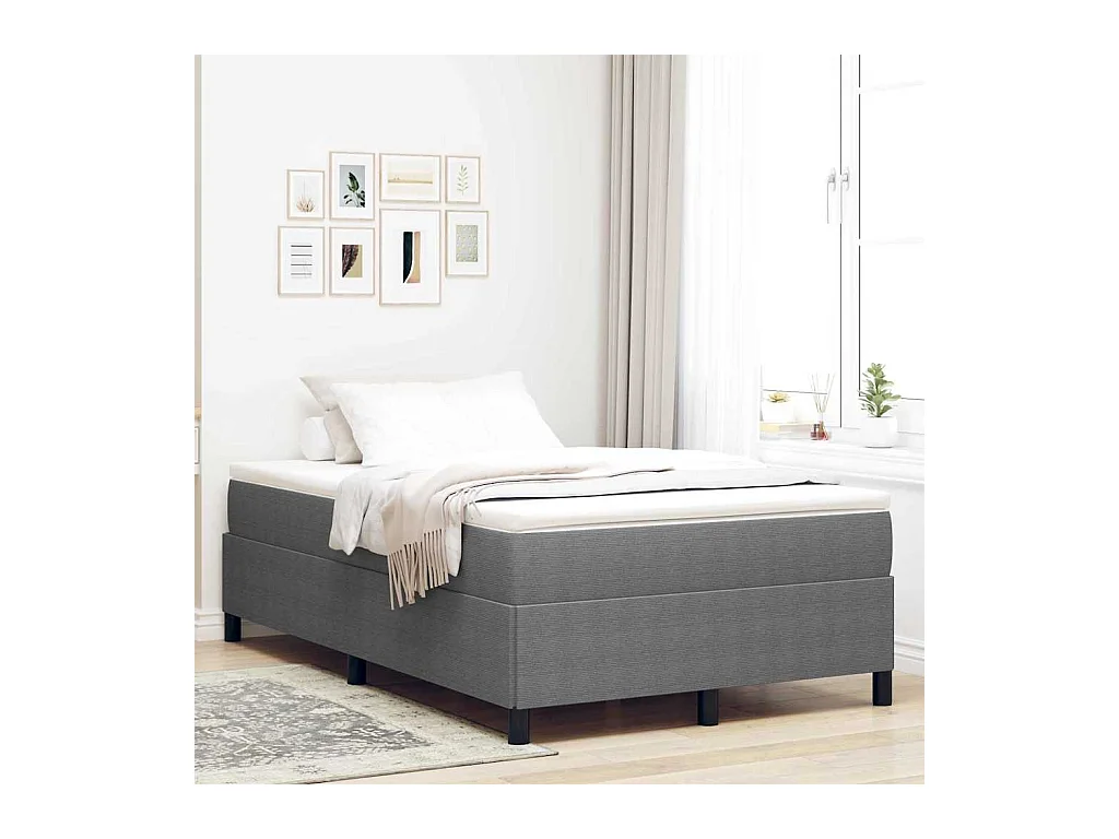 Cadre de lit Gris clair 120 x 200 cm Tissu en velours côtelé