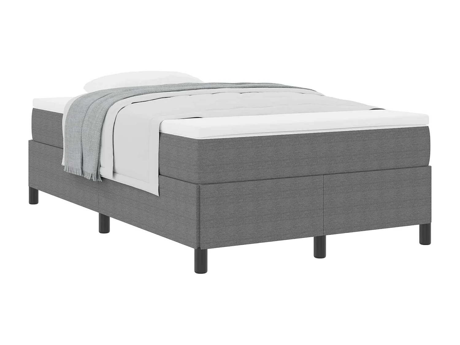 Letto a molle Grigio chiaro 120 x 200 cm Velluto