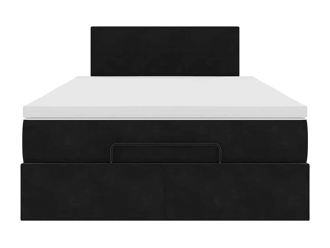 Ottoman-Bett mit Matratze Schwarz 120x200 cm Samt