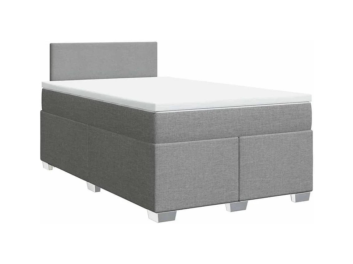 Sommier à lattes de lit et matelas gris clair 120x190 cm tissu