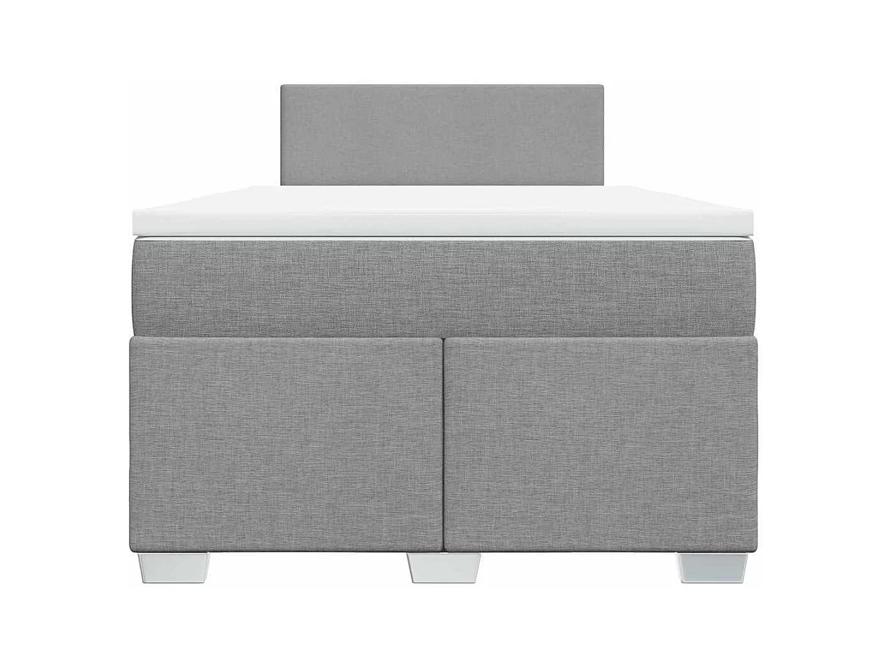 Sommier à lattes de lit et matelas gris clair 120x190 cm tissu