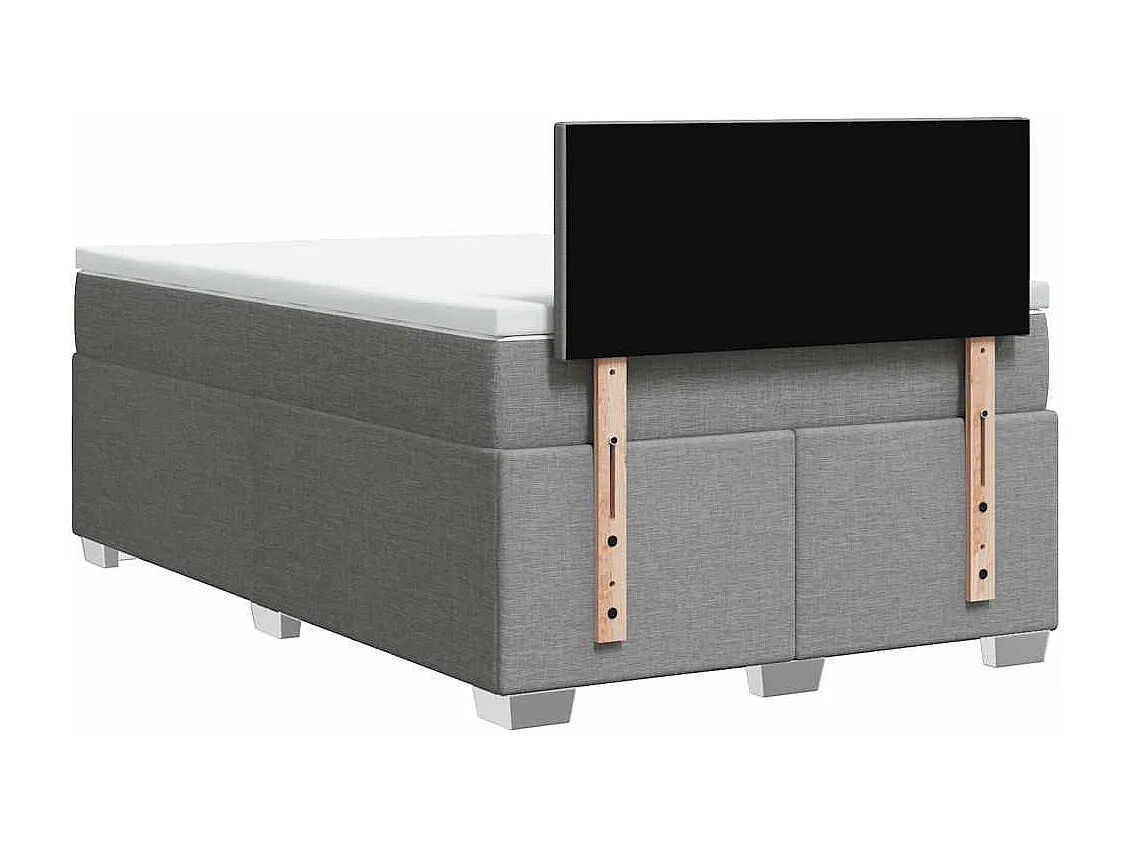 Sommier à lattes de lit et matelas gris clair 120x190 cm tissu