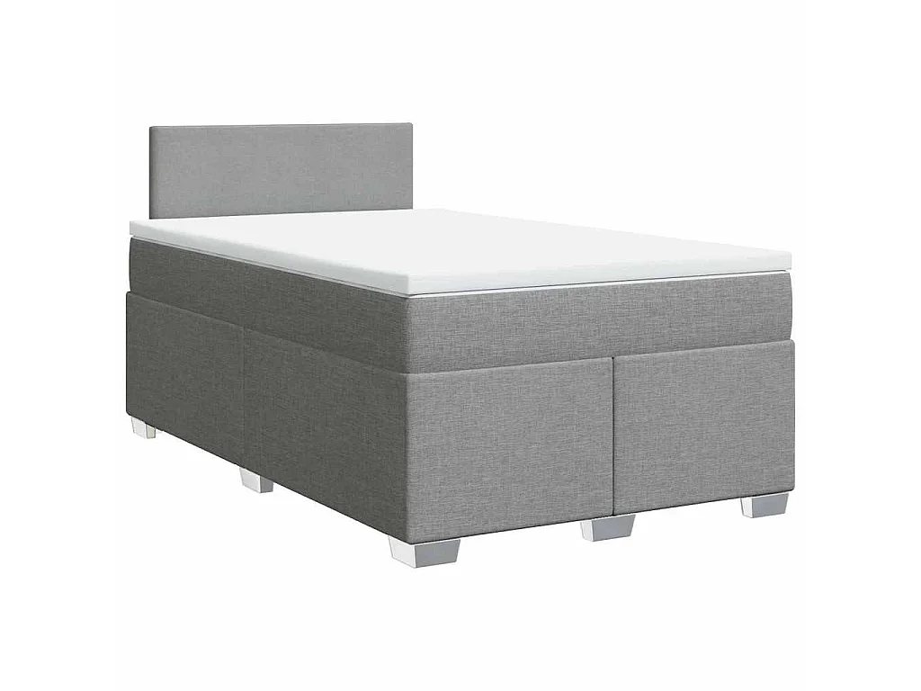 Boxspring met matras stof lichtgrijs 120x190 cm