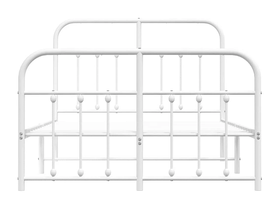 Giroletto con Testiera e Pediera Metallo Bianco 120x190 cm