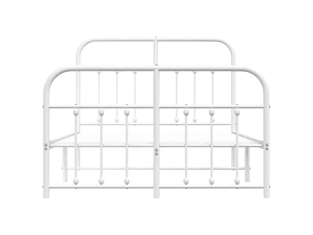 Bedframe met hoofd- en voeteneinde metaal wit 120 x 190 cm