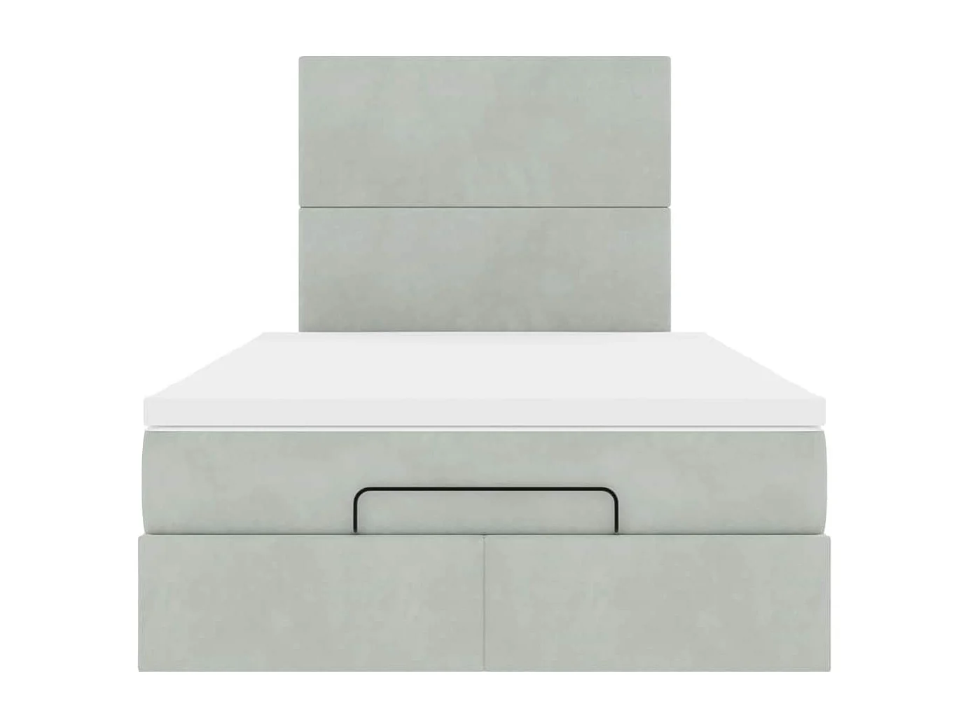 Ottoman-Bett mit Matratzen & LEDs Hellgrau 120x200 cm Samt