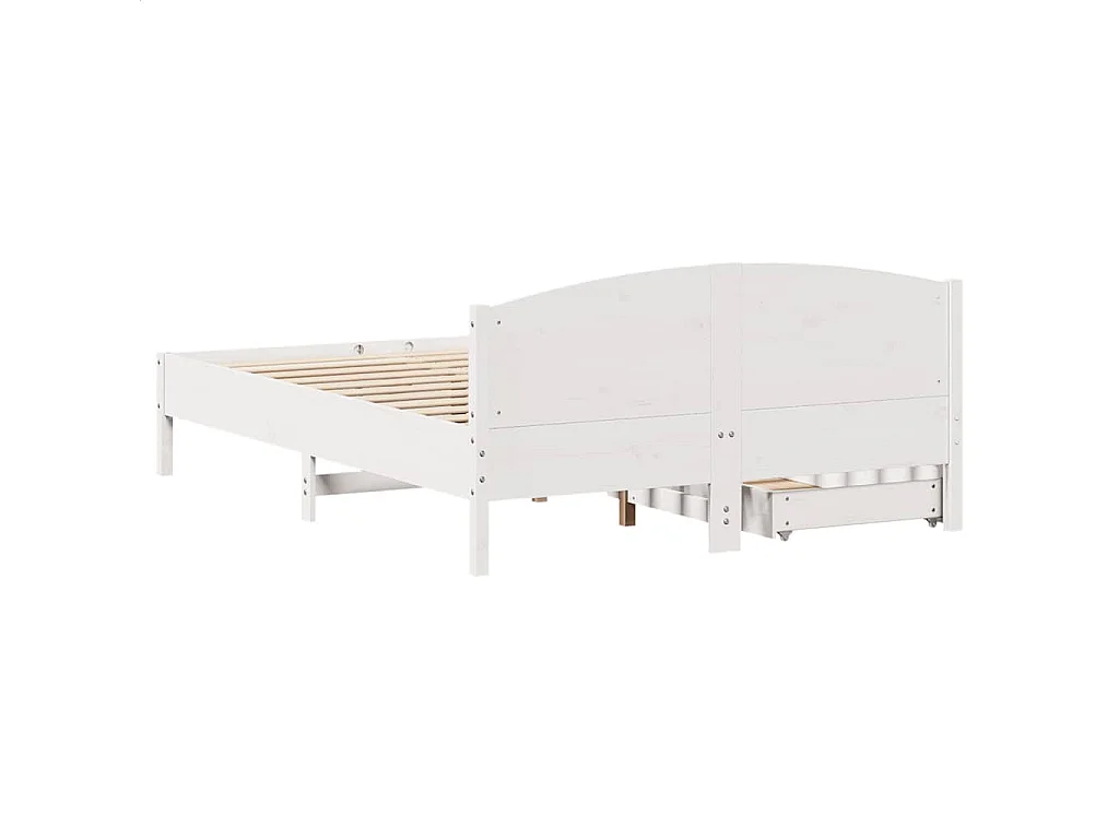 Estructura de cama sin colchón madera de pino blanca 120x200 cm