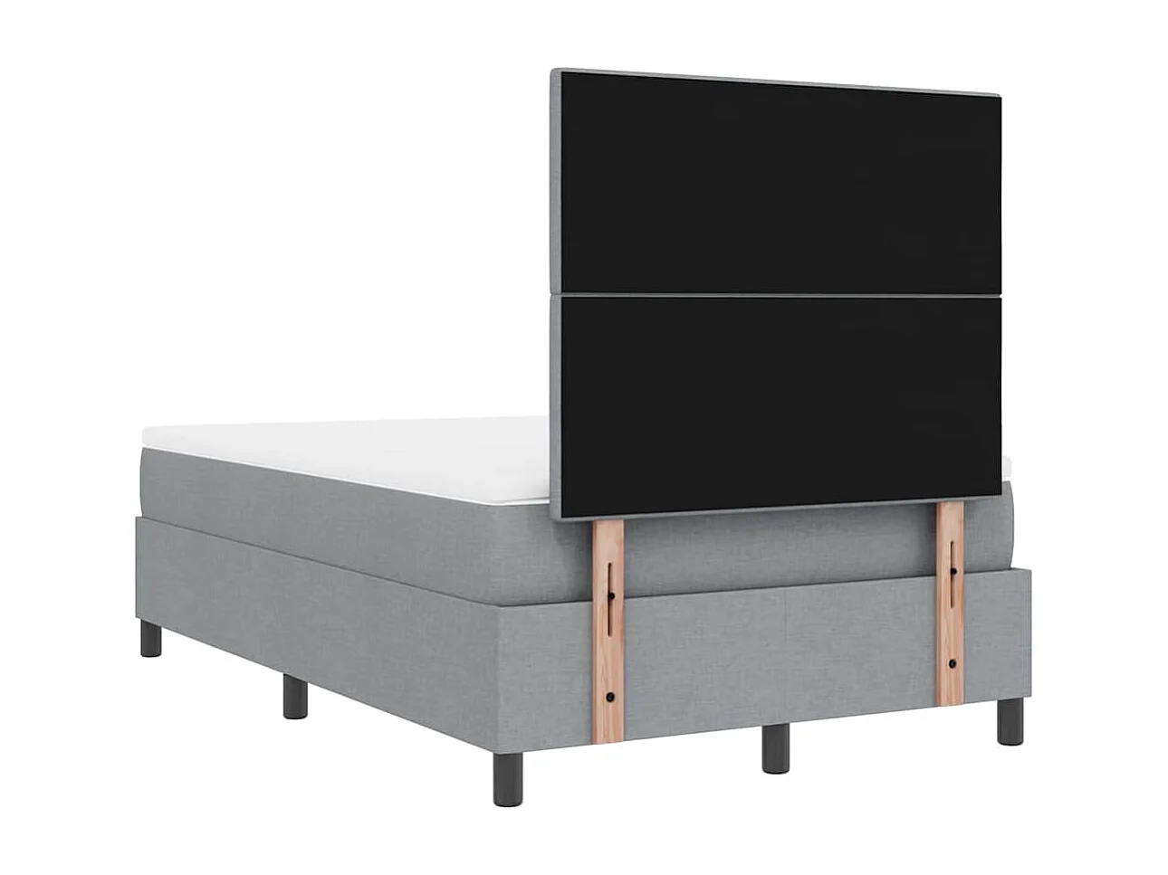 Lit à ressorts avec matelas Gris clair 120 x 200 cm tissu