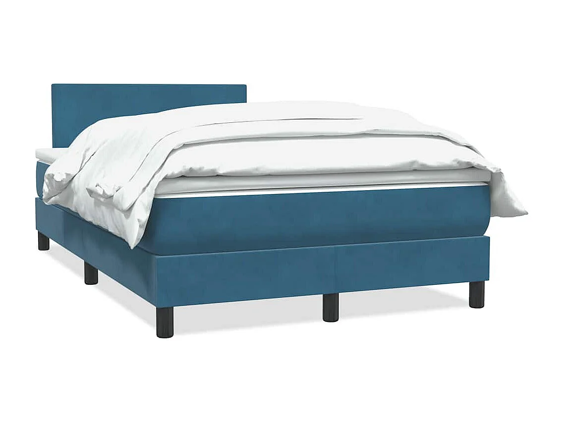 Boxspringbett mit Matratze Dunkelblau 120x210 cm Samt