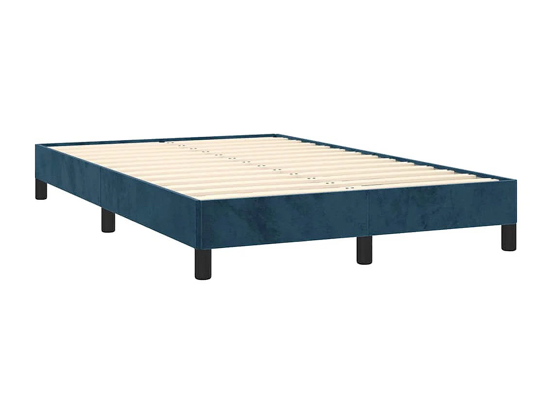 Giroletto a Molle con Materasso Blu Scuro 120x190 cm in Velluto