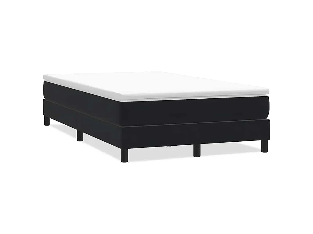 Sommier à lattes de lit sans matelas noir 120x210 cm velours