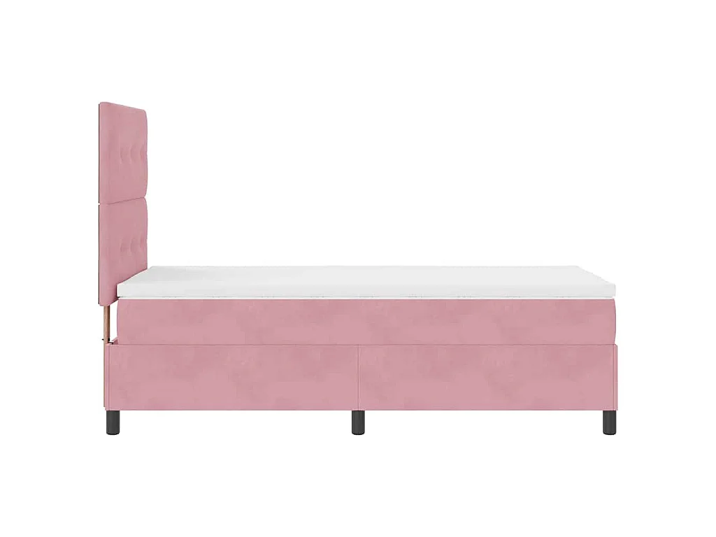 Letto a molle con testiera Rosa 100 x 200 cm Velluto