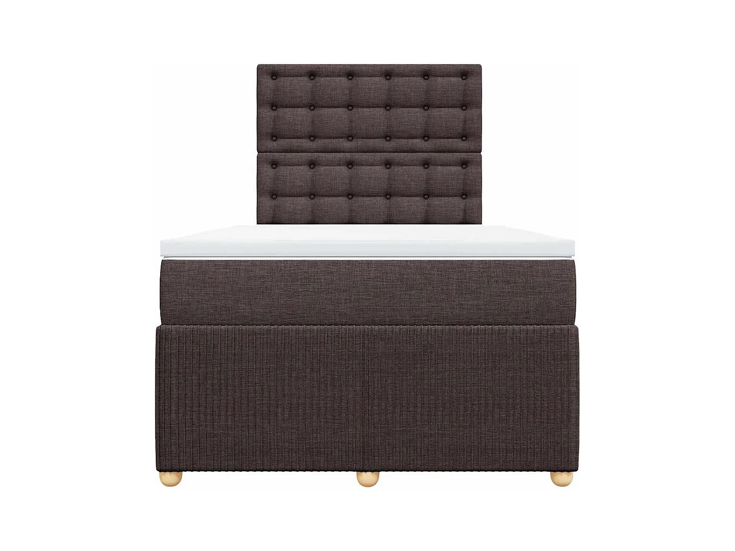 Sommier à lattes de lit et matelas marron foncé 120x190cm tissu