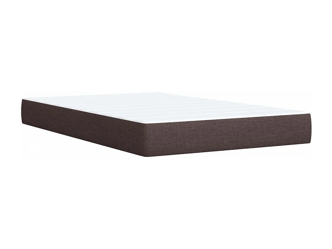 Cama box spring con colchón tela marrón oscuro 120x190 cm