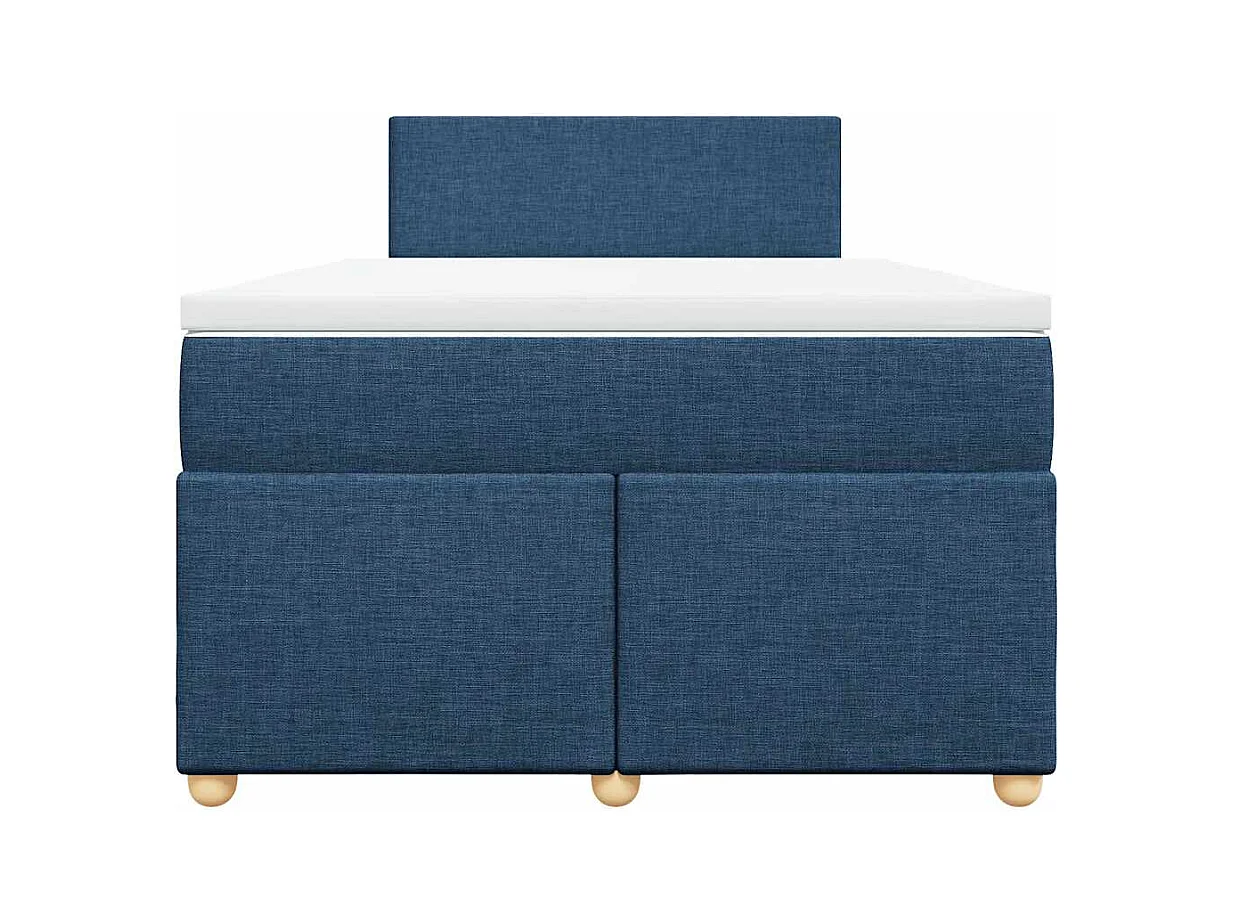 Cama boxspring com colchão 120x190 cm tecido azul