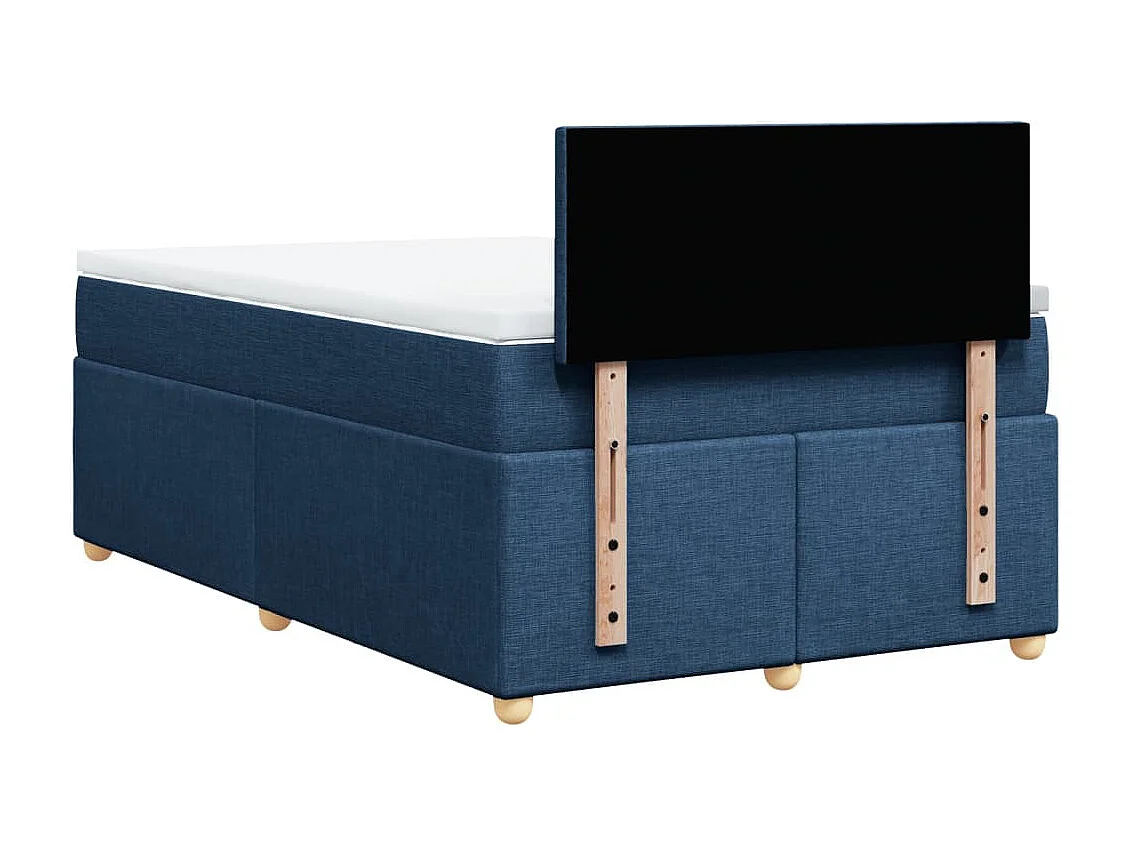 Cama boxspring com colchão 120x190 cm tecido azul