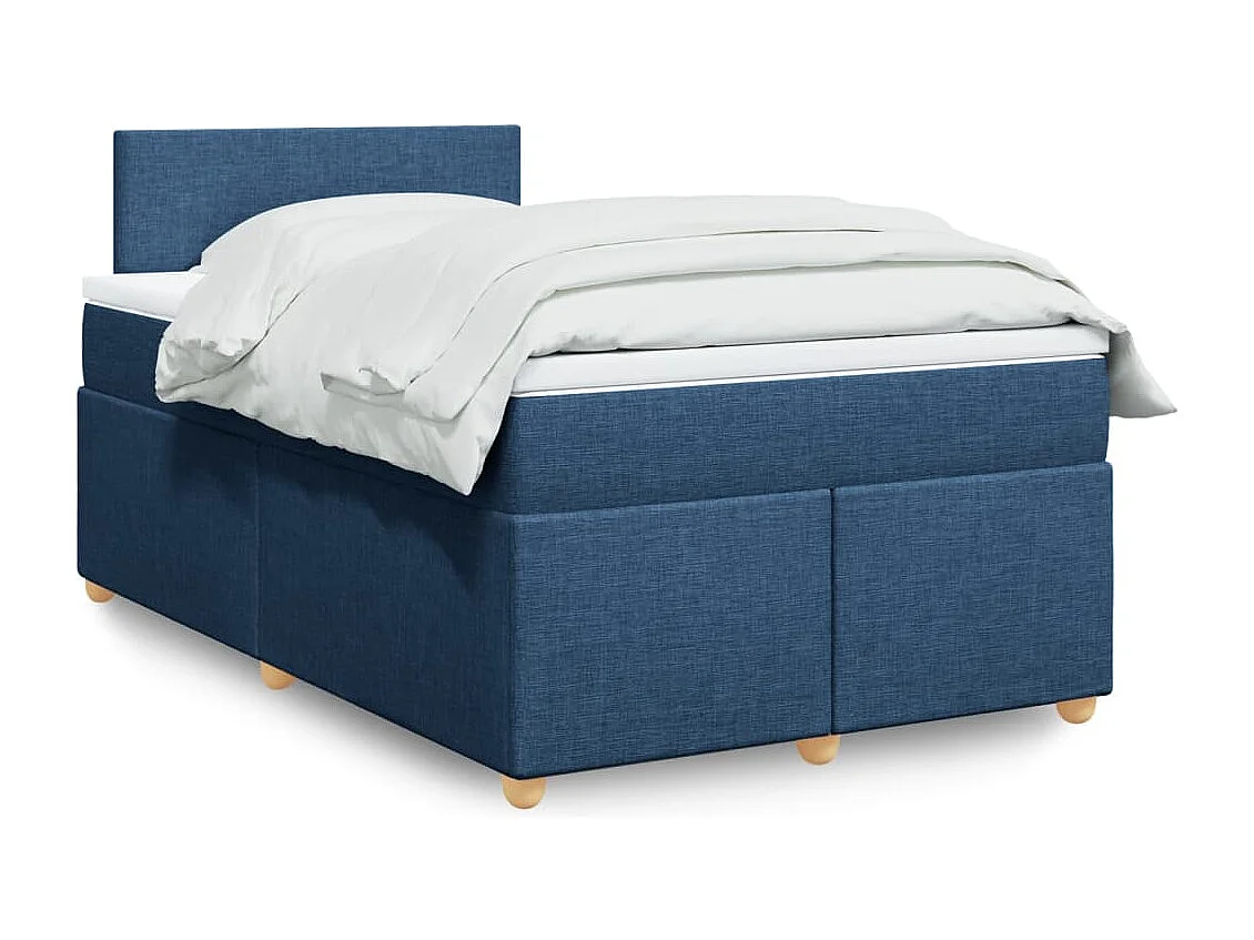 Boxspring met matras stof blauw 120x190 cm