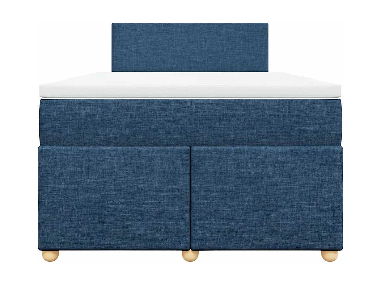 Boxspring met matras stof blauw 120x190 cm